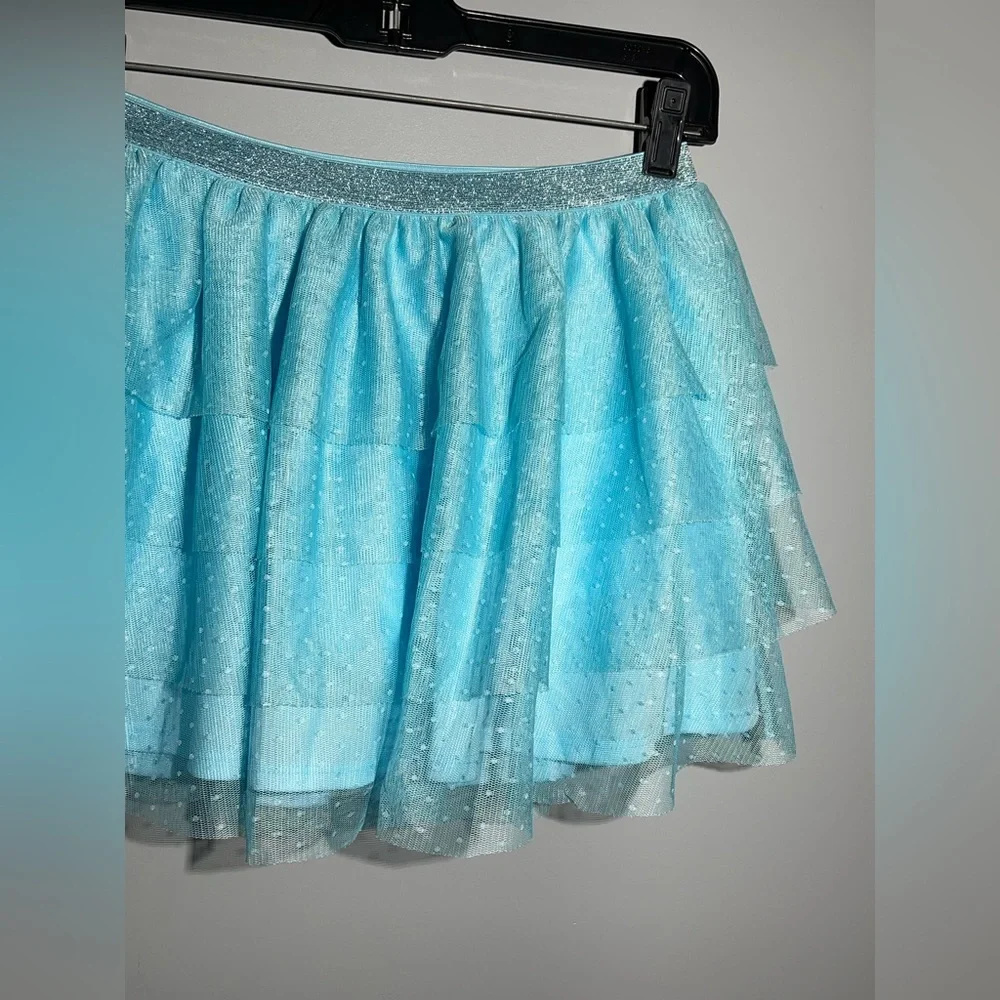 Justice Light Blue Layered Mini Skirt